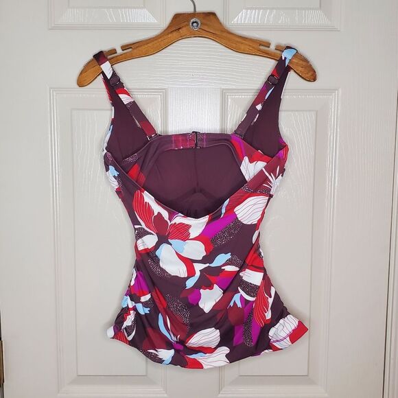 Athleta Hero Bloom Square Neck Tankini Size 34D/DD - Picture 5 of 11